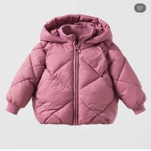 Zara purple puffer toddler jacket 12-18 months